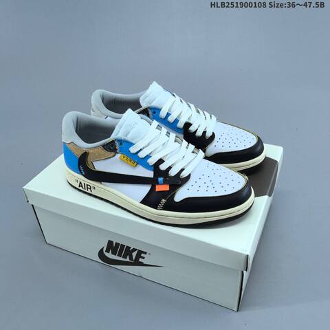 Nike Air Jordan 1 Low x Travis Scott Reverse Mocha White Black Blue Beige 36 47 5 Casual - Unisex (BS-67053)