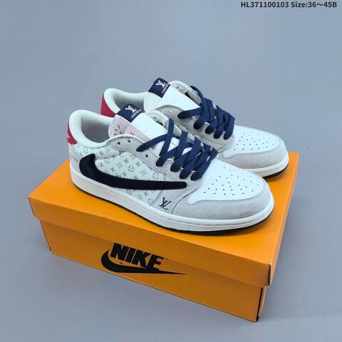 Jordan Air Jordan 1 Low x Travis Scott White Black Red EU 36-45 Lifestyle - Unisex (BS-67128)