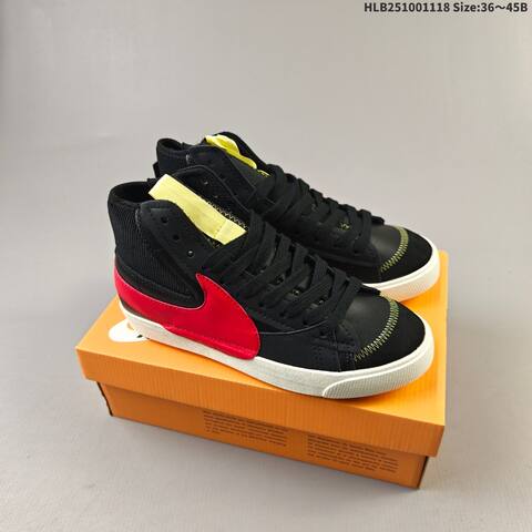 Nike Blazer Mid 77 Jumbo Black White Red Sail Yellow EU 36-45 Skate Shoe - Unisex BS-63495