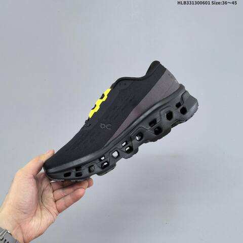 On Cloudmonster 3 Black Dark Gray Neon Yellow EU 36-45 Running Shoe Running Sneakers - Unisex (BS-69506)