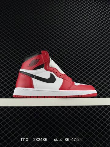 Jordan Air Jordan 1 Retro High 555088-101 White Red Black EU 36-47 5 Basketball Shoe - Unisex (BS-80315)