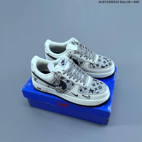Nike Air Force 1 07 Low Beige Burgundy Dark Grey Off White EU 36-45 Sneaker - Unisex (BS-60155)