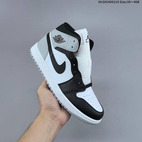Jordan Air Jordan 1 Mid Barons White Black Grey EU 36-46 Basketball - Unisex (BS-66982)