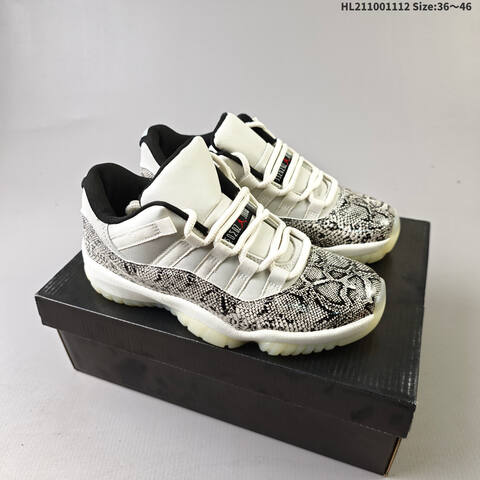 Jordan Air Jordan 11 Retro Low White Black Snakeskin EU 36-46 Basketball - Unisex (BS-63844)