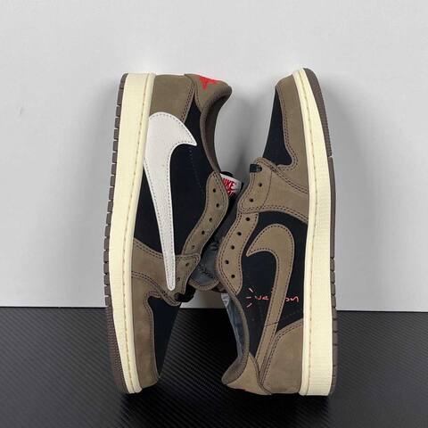 Jordan Travis Scott x Air Jordan 1 Low OG SP CQ4277-001 Mocha Black Sail Red Sneaker BS-87189