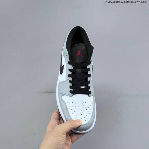 Jordan Air Jordan 1 Low Light Smoke Grey White Black 35 5-47 5 Casual - Unisex (BS-66230)
