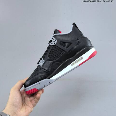 Jordan Air Jordan 4 Retro Black Red Gray 36 47 5 Basketball - Unisex (BS-66116)