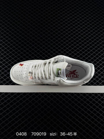 Nike Air Force 1 07 CNY IQ1119-011 Sail Off-white With Multi-color Embroidered Mythical Creature Details Light Grey Chenille Swoosh EU 36-45 With Half Sizes Lifestyle - Unisex (BS-72236)
