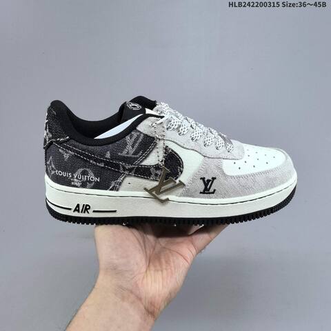 Nike Air Force 1 07 LV8 Blue Denim Off White Black EU 36-45 Sneaker - Unisex BS-61295