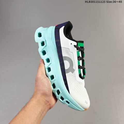 On Cloudmonster Navy Neon Lime White EU 36-45 Running Shoe Running Sneakers - Unisex (BS-69768)