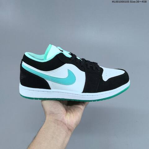 Jordan Air Jordan 1 Low Black White Turquoise EU 36-45 Lifestyle - Unisex (BS-67100)