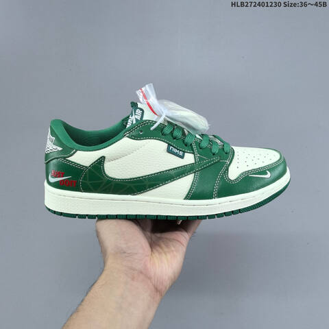 Jordan Air Jordan 1 Low x Travis Scott Green White EU 36-45 Basketball - Unisex (BS-67180)