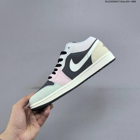 Jordan Air Jordan 1 Low IB7109-004 Grey White Black Pink EU 36-41 Basketball - Unisex (BS-66149)