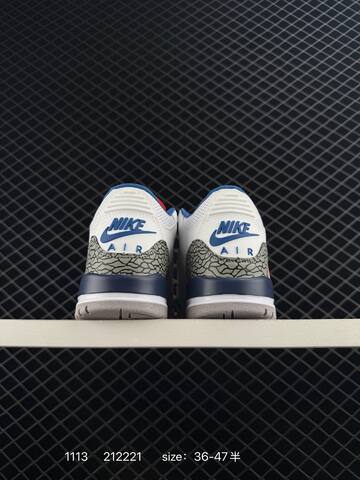 Jordan Air Jordan 3 Retro White Navy Red Grey EU 36-47 Basketball Shoe - Unisex BS-80291