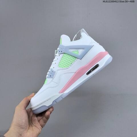 Jordan Air Jordan 4 Retro White Pink Green And Purple Black Gray EU 36-48 Basketball - Unisex (BS-66225)