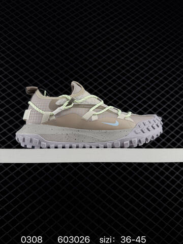 Nike ACG Mountain Fly Low GTX SE Beige Gray With Tan Outsole And Red Swoosh 36-45 Trail - Unisex (BS-72740)