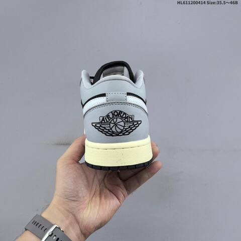 Jordan Air Jordan 1 Low Light Smoke Grey Black White 35 5 46B Lifestyle - Women's (BS-66194)