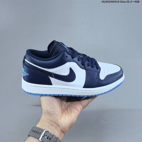 Jordan Air Jordan 1 Low Midnight Navy University Blue White 35 5 46 Casual - Unisex (BS-66144)