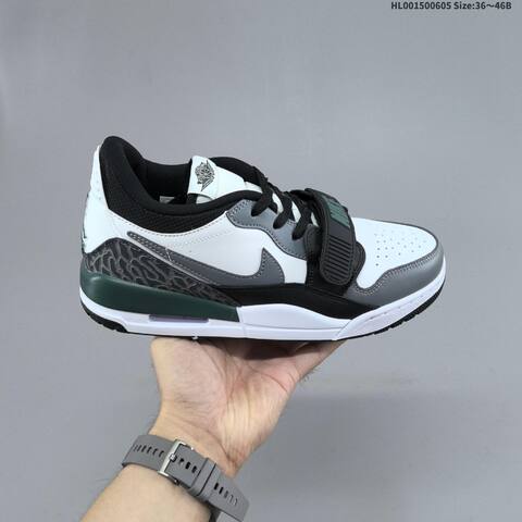 Nike Air Jordan Legacy 312 Low White Black Gray Oxidized Green 36 46B Casual - Women's (BS-65809)