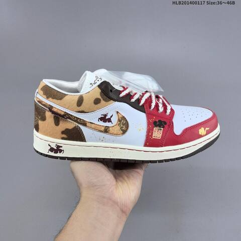 Jordan Air Jordan 1 Low OG White Red Brown Tan EU 36-46 Casual - Unisex (BS-66937)
