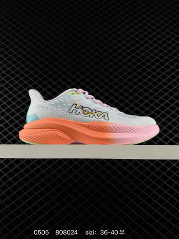 HOKA Mach 6 Black Grey Orange Cyan EU 36-45 Running Shoe Running Sneakers - Unisex (BS-86240)