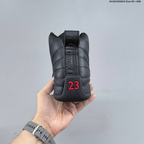 Jordan Air Jordan 12 Retro Black Red 40 48B Basketball - Men's (BS-65819)