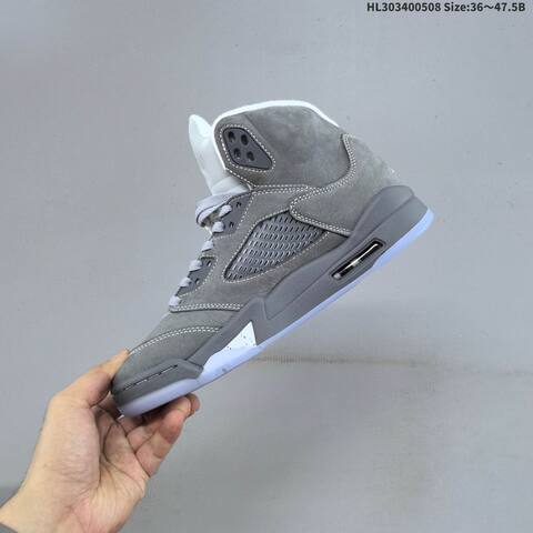 Jordan Air Jordan 5 Retro Wolf Grey White EU 36-47 5 Basketball - Unisex (BS-66009)