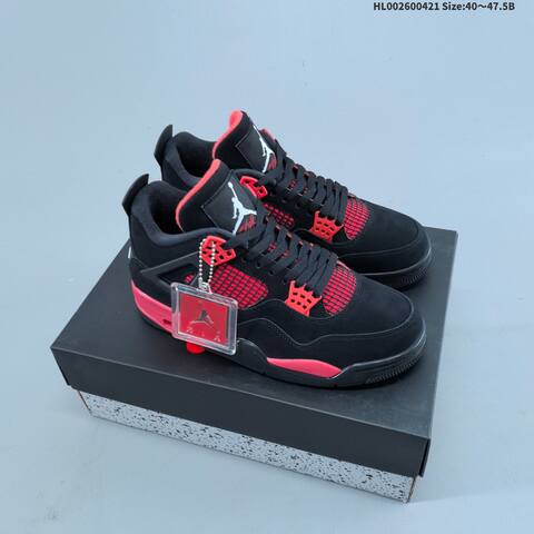Jordan Air Jordan 4 Retro Black Red Thunder EU 40-47 5 Basketball - Men's (BS-66090)