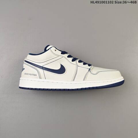 Jordan Air Jordan 1 Low White Navy EU 36-46 Casual - Unisex (BS-63929)