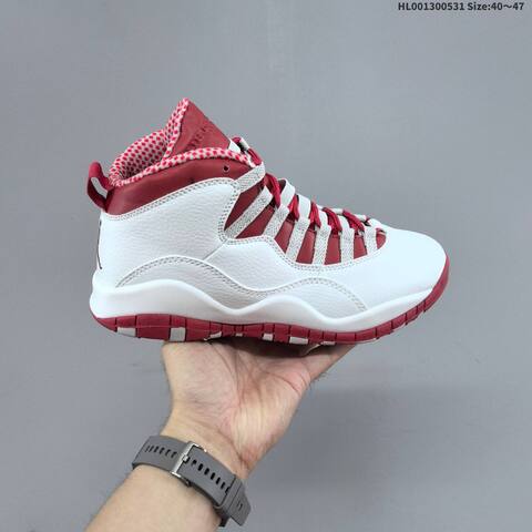 Jordan Air Jordan 10 Retro White Red Steel 40 47 Basketball - Men's (BS-65842)