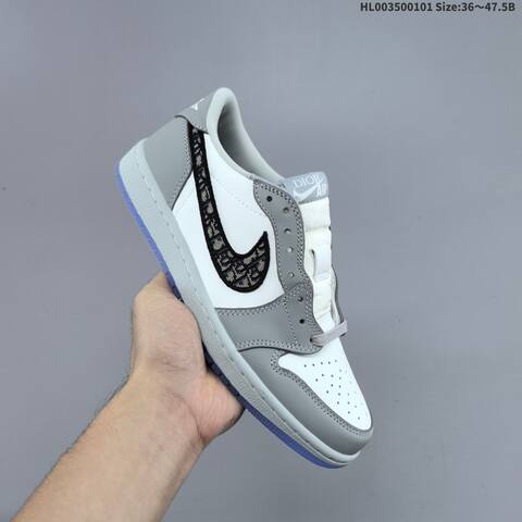 Nike Air Jordan 1 Low OG x Dior White Wolf Grey 36 47 5 Basketball - Unisex (BS-67143)