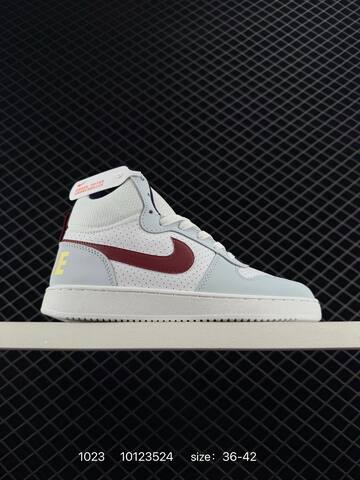 Nike Court Borough Mid White Grey Burgundy White Black Gum White Grey Blue White Red Black EU 36-45 5 Casual - Unisex (BS-74633)
