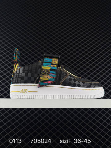 Nike Air Force 1 Utility BHM QS Black Multicolor EU 36-45 Lifestyle - Unisex (BS-79839)