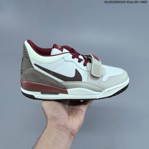Jordan Air Jordan Legacy 312 Low White Burgundy Brown Cream 36 46B Lifestyle - Women's (BS-67044)