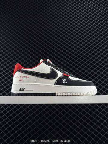 Nike Air Force 1 Low Louis Vuitton Off White Black Red EU 39-45 Sneaker - Unisex (BS-80989)