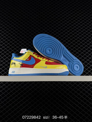 Nike Air Force 1 07 LV8 Yellow Red Blue White EU 36-45 Lifestyle - Unisex (BS-70131)