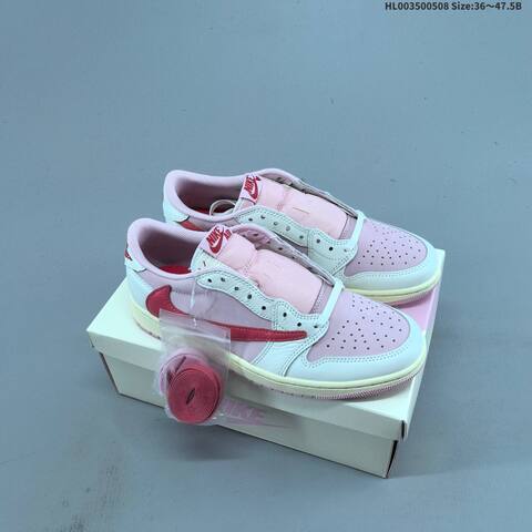 Jordan Travis Scott x Air Jordan 1 Low Pink White Red EU 36-47 5 Basketball - Unisex (BS-66017)