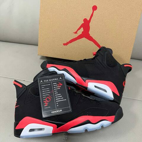 Jordan Air Jordan 6 Retro Infrared CT8529-001 Black Infrared Red White Clear Basketball Shoe (BS-87302)