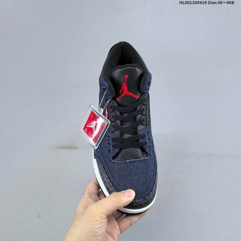 Jordan Air Jordan 3 Retro SP x Levi s Navy Denim Black White Red 36 46B Basketball - Women's (BS-66134)