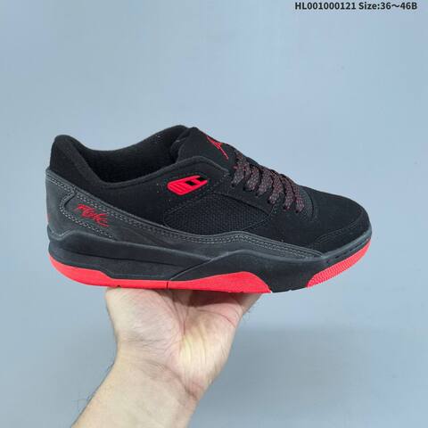 Jordan Air Jordan 4 Retro Flight Court Black Red 36 46B Basketball - Women's (BS-66903)