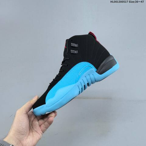 Jordan Air Jordan 12 Retro Black Gamma Blue Red 36 47 Basketball - Unisex (BS-65942)