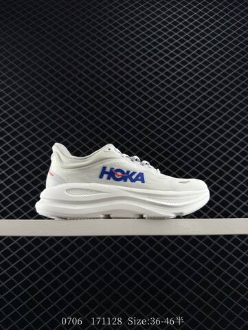 HOKA Bondi 9 White Blue Red EU 36-46 Running Shoe Running Sneakers - Unisex (BS-86567)