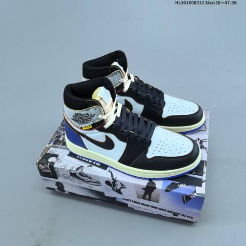 Air Jordan Union LA x Fragment Design x Air Jordan 1 Retro High OG Sport Royal Black White Varsity Red 36 47 5 Basketball - Unisex (BS-65975)