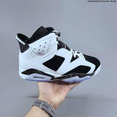Jordan Air Jordan 6 Retro Black White With Speckled Oreo Accents 40 48 5 Basketball - Men's (BS-65968)