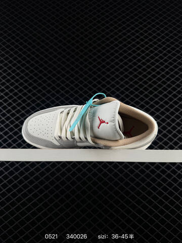 Jordan Air Jordan 1 Low White Grey Beige With Red Accents EU 36-45 5 Basketball - Unisex (BS-79250)