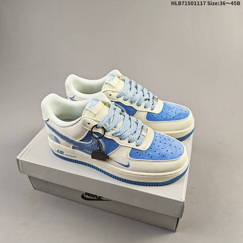 Nike Air Force 1 07 LV8 Off White Light Blue EU 36-45 Sneaker - Unisex (BS-63583)