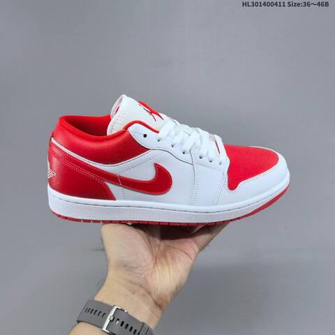 Jordan Air Jordan 1 Low White Red EU 36-46 Basketball - Unisex (BS-66237)