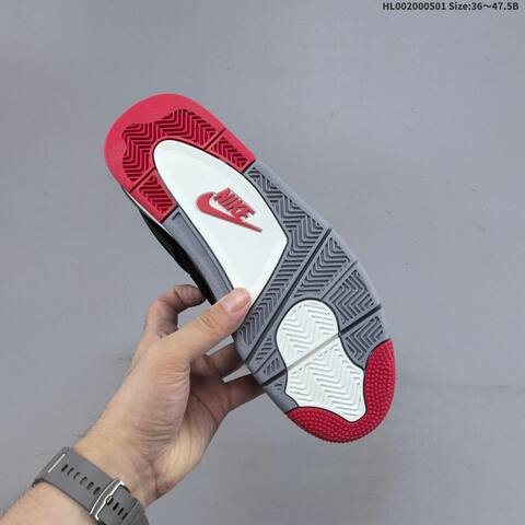 Jordan Air Jordan 4 Retro Bred Black Fire Red Cement Grey White EU 36-47 5 Basketball - Unisex (BS-66065)