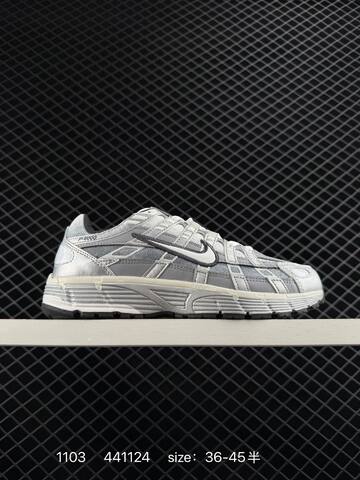 Nike P-6000 Silver Grey White Black 36-45 5 Running - Unisex (BS-74391)
