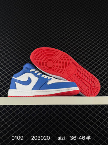 Jordan Air Jordan 1 Low White Dark Navy Black Cream EU 36-46 Sneaker - Unisex (BS-79862)